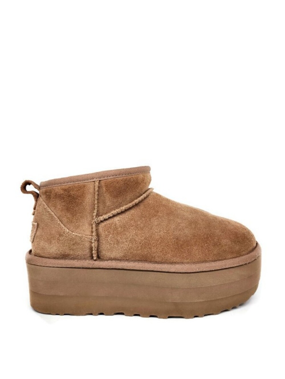 UGG Classic Ultra Mini Platform Pull-On Booties In Chestnut Tan - Picture 2 of 11